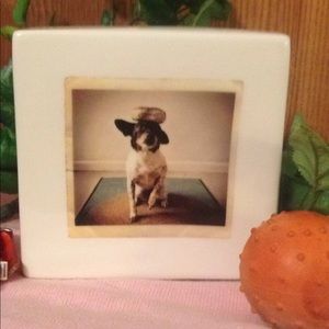 RAE DUNN glass black / paper weight